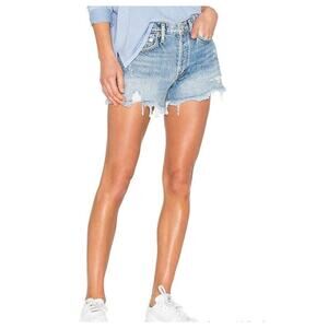 Agolde Sz 30 Parker Vintage Cut Off Distressed Button Fly Denim Shorts